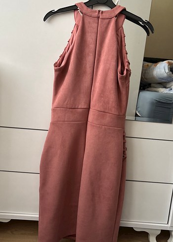 Gül kurusu diz üstü elbise - Görsel 2