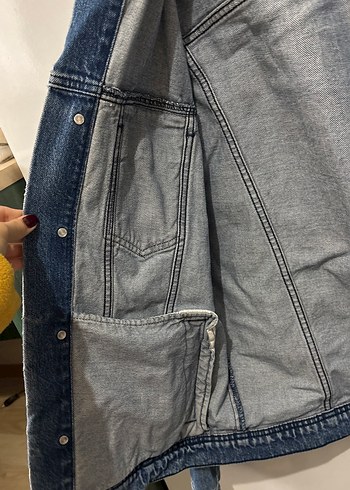 Erkek Mavi Denim Ceket, Düğmeli, Normal Boy - Görsel 3