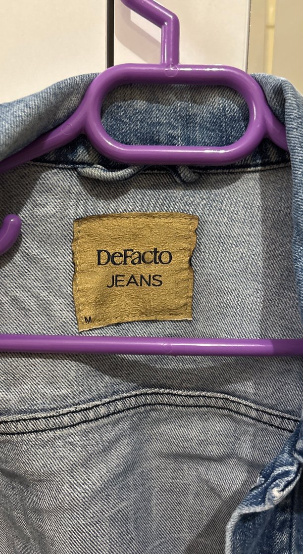 Erkek Mavi Denim Ceket, Düğmeli, Normal Boy - Görsel 4