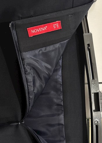 Kemer Detaylı lacivert diz üstü Kalem Etek - Görsel 4