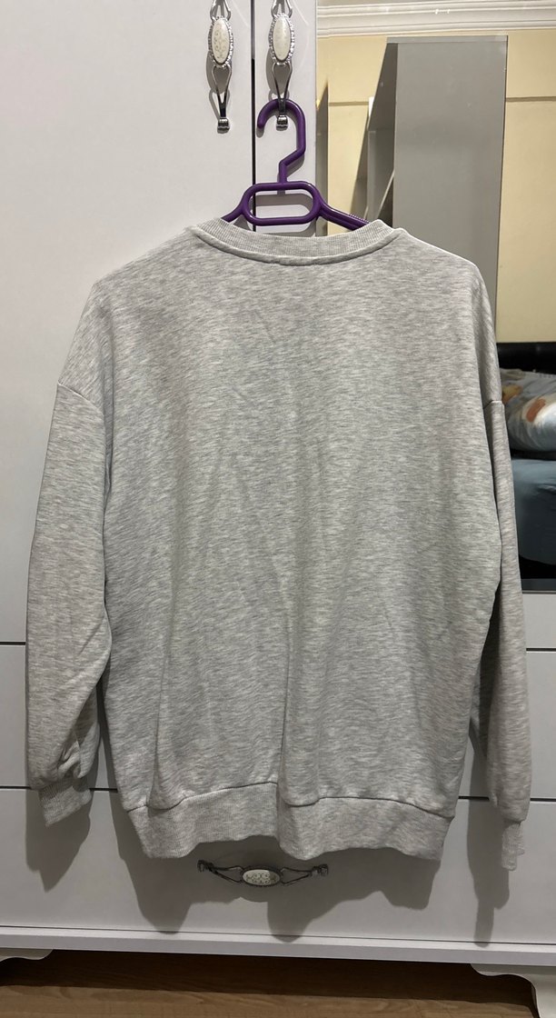 Gri Harvard Baskılı Kadın Sweatshirt - Görsel 2