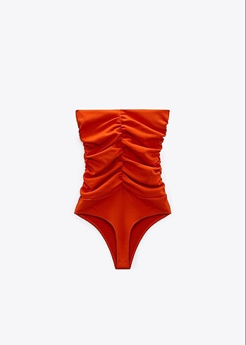 Zara büzgülü straplez body