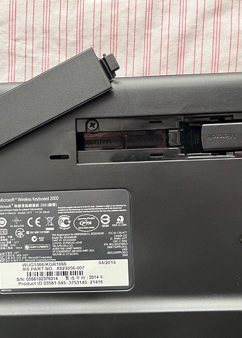 Microsoft Siyah Kablosuz Klavye USB ve pil - Görsel 6