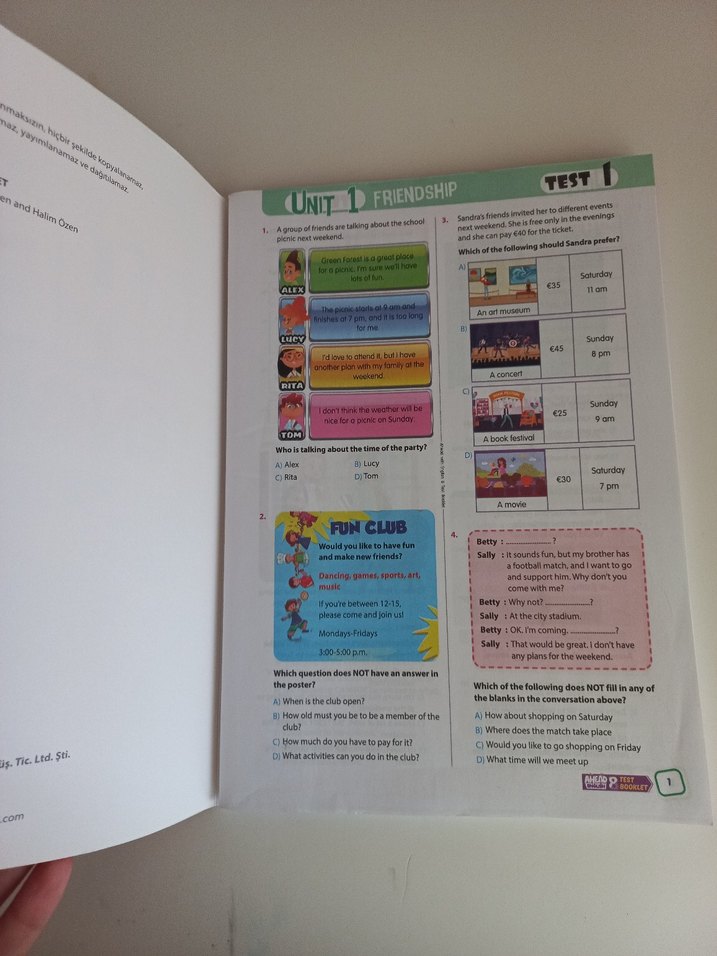 Ahead with English 8. Sınıf test booklet ve test book - Görsel 2