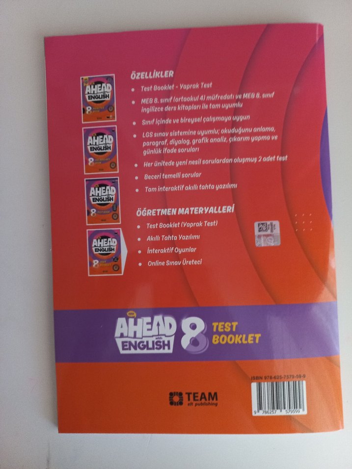 Ahead with English 8. Sınıf test booklet ve test book - Görsel 3