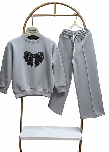 Gri Desenli Sweatshirt ve Eşofman Takımı - Görsel 3