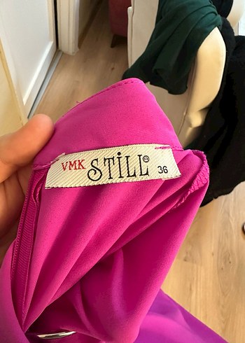 Mor Yüksek Yakalı Uzun Kollu Mini Tunik - Görsel 3