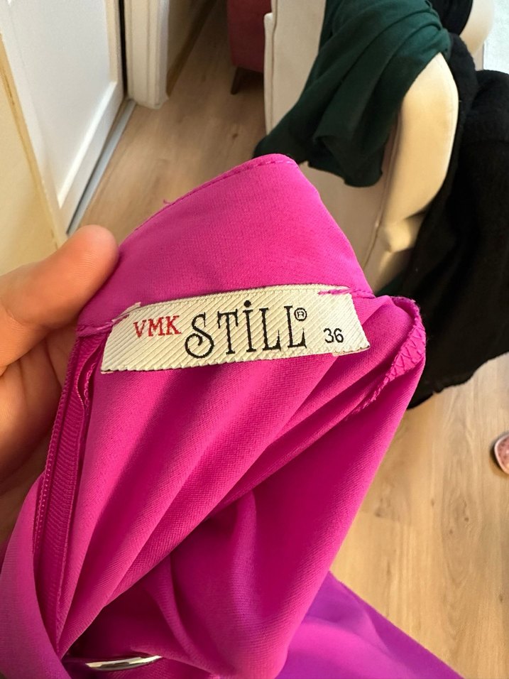 Mor Yüksek Yakalı Uzun Kollu Mini Tunik - Görsel 3