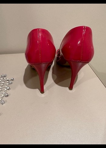 Kadın Kırmızı Stiletto Topuklu Ayakkabı - Görsel 2