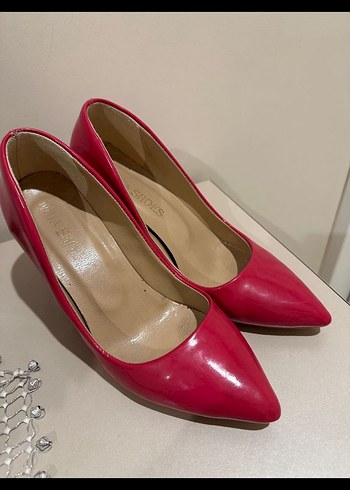 Kadın Kırmızı Stiletto Topuklu Ayakkabı - Görsel 3