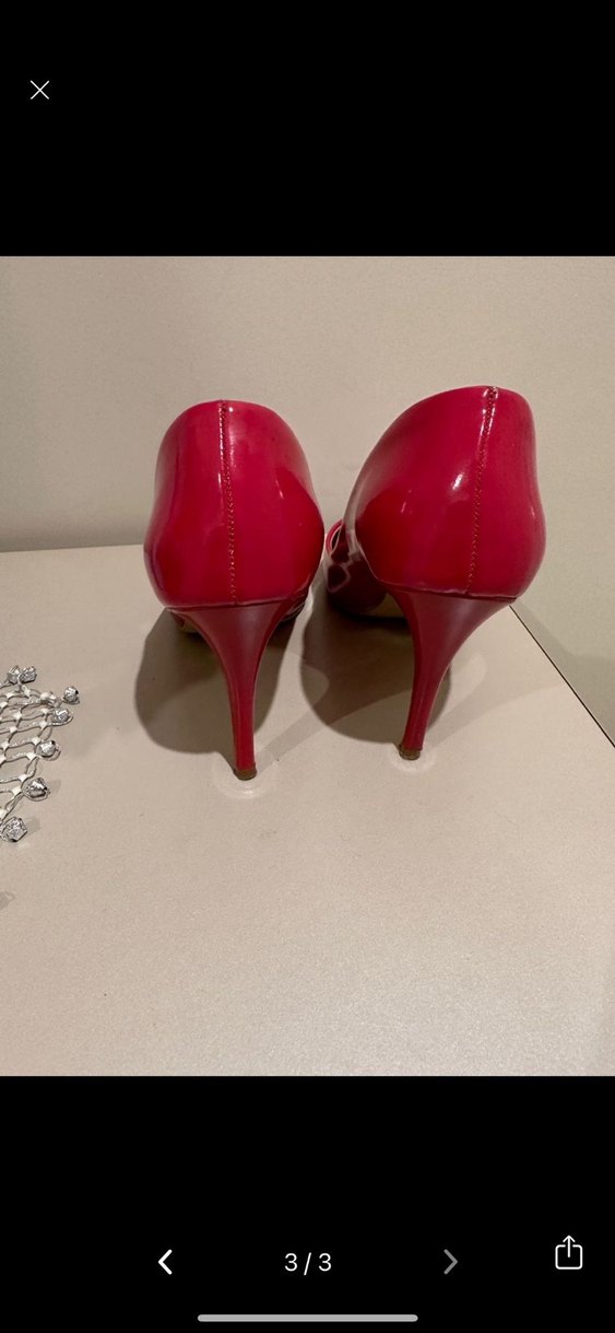 Kadın Kırmızı Stiletto Topuklu Ayakkabı - Görsel 2