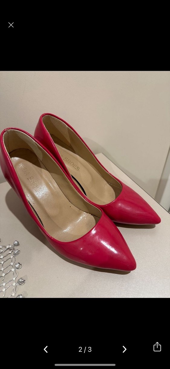 Kadın Kırmızı Stiletto Topuklu Ayakkabı - Görsel 3