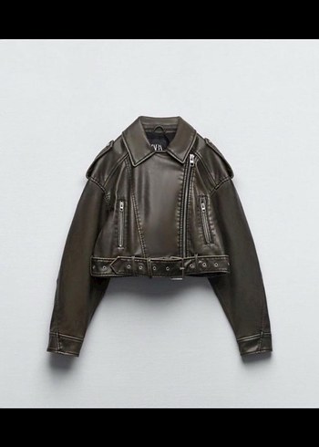 Zara Kadın Deri Biker Ceket
