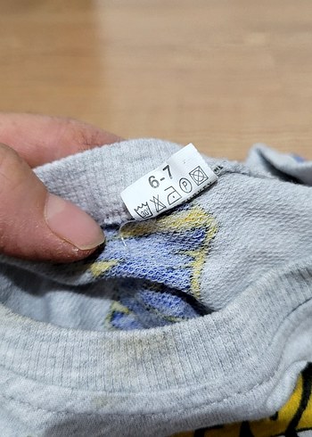 5 Yaş Beden Erkek Çocuk Gri Süper Kahraman Baskılı Sweatshirt