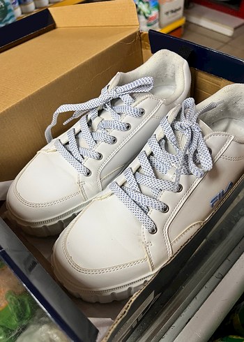 40 Beden Beyaz FILA Kadın Sneakers Blok Topuklu