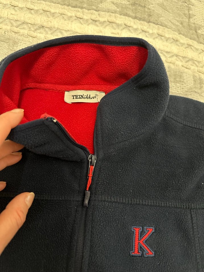 TED  dükkan Lacivert Fermuarlı polar  Sweatshirt - Görsel 3