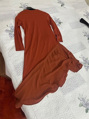 s Beden turuncu Renk Kiremit rengi elbise