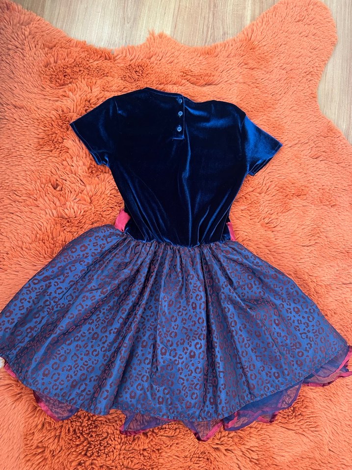 Kız Çocuk Lacivert Kemerli Mini Elbise - Görsel 4