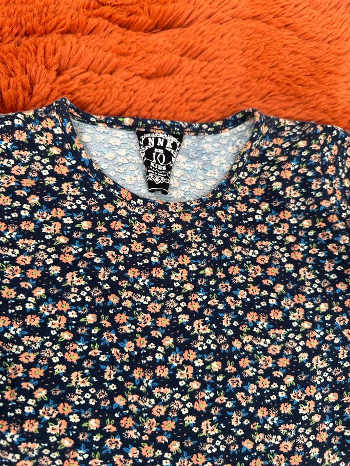 Çiçek Desenli Uzun Kollu Bohem Elbise 10 yaş - Görsel 2