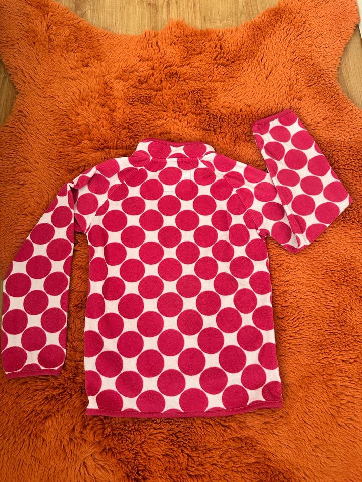Kız Çocuk Puantiyeli Fermuarlı Polar Ceket - Görsel 4