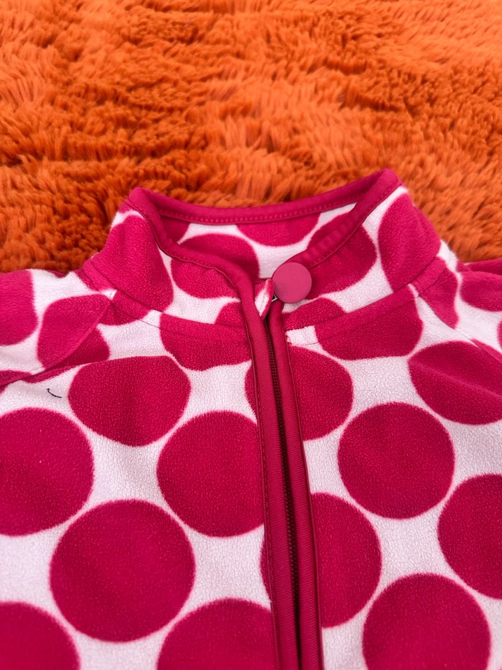 Kız Çocuk Puantiyeli Fermuarlı Polar Ceket - Görsel 2