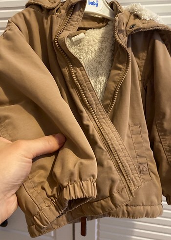 12-18 Ay Beden camel Renk Bej Polar Astarlı Erkek Çocuk Ceketi