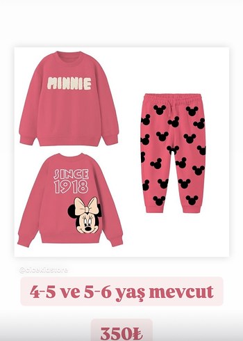 Pembe Baskılı Bebek Kız Takımı Minnie - Görsel 2