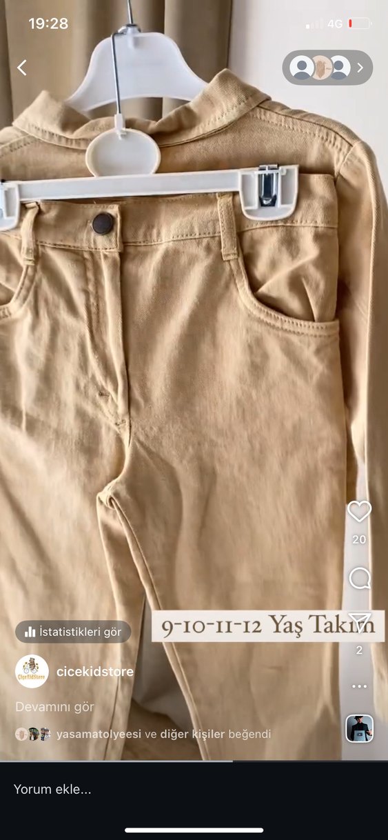 Bej Düğmeli Çocuk Takımı 9-10-11-12 yaşlar mevcuttur - Görsel 2