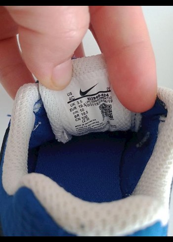 19 Beden mavi Renk Nike Erkek Çocuk Mavi Cırtlı Spor Ayakkabı