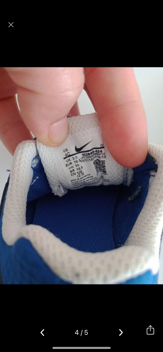 Nike Erkek Çocuk Mavi Cırtlı Spor Ayakkabı - Görsel 3