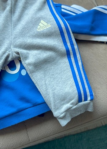 Mavi Gri Bebek Takım Sweatshirt ve Pantolon - Görsel 2