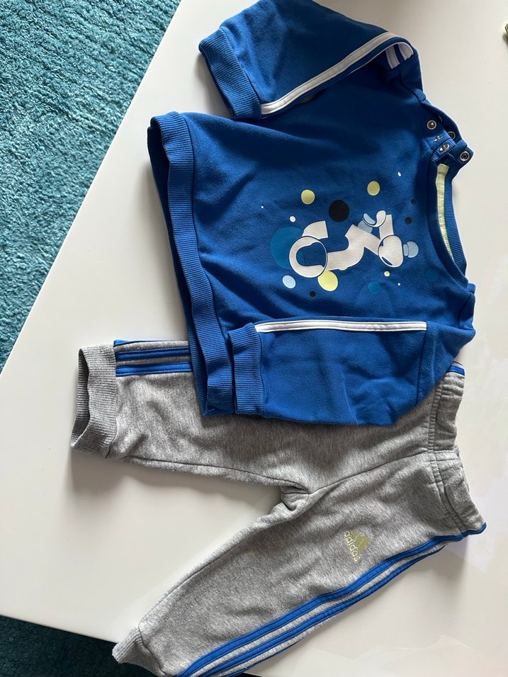 Mavi Gri Bebek Takım Sweatshirt ve Pantolon - Görsel 3