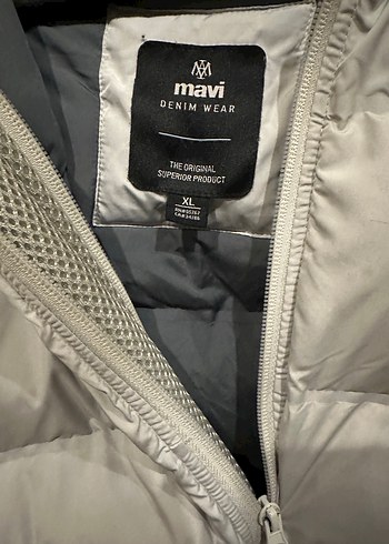 Mavi jeans Gri Fermuarlı Erkek Kışlık Mont - Görsel 3