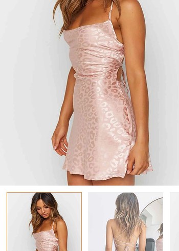 Pembe Leopar Desenli Mini Elbise