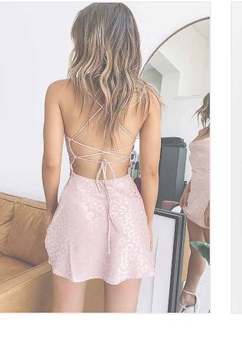 Zara Pembe Leopar Desenli Mini Elbise