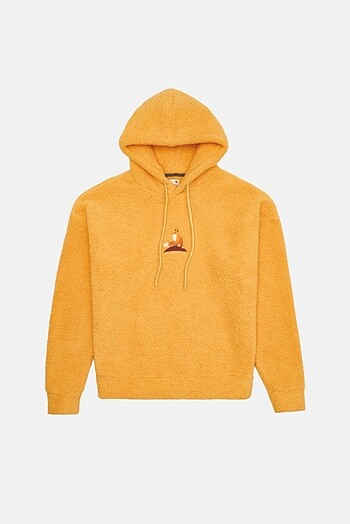 Wwf market kızıl tilki Sherpa hoodie sarı