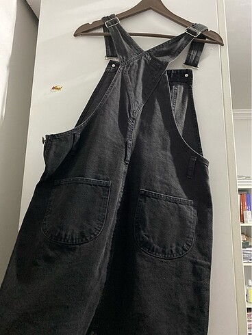 Koton etek tulum salopet düğmeli cepli kot ayarlanabilir askılı - Görsel 7