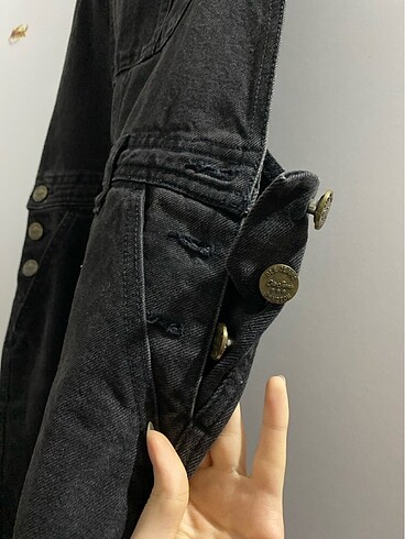 Koton etek tulum salopet düğmeli cepli kot ayarlanabilir askılı - Görsel 3