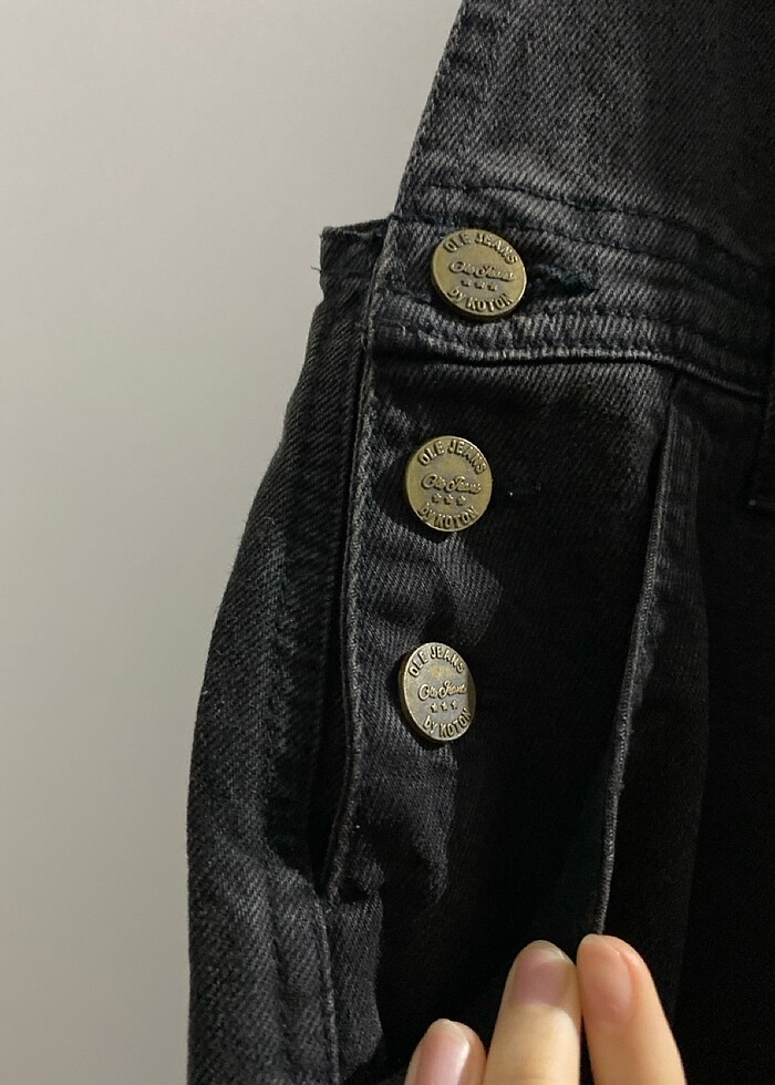 Koton etek tulum salopet düğmeli cepli kot ayarlanabilir askılı - Görsel 2