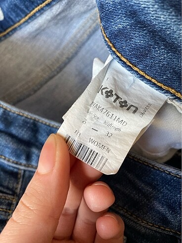 xs Beden mavi Renk Koton Fahriye Evcen Skinny Jean Dar Kot Pantolon