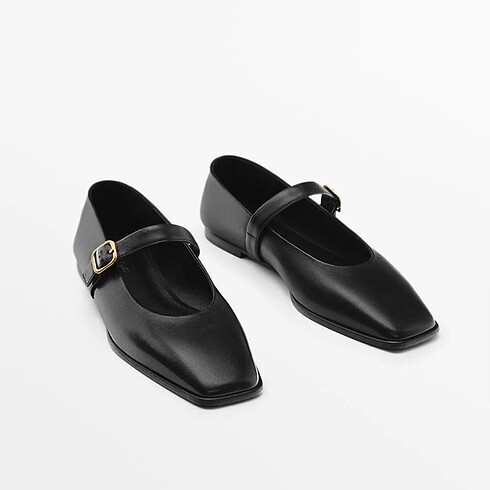 Massimo Dutti Massimo Dutti tokalı bantlı deri babet