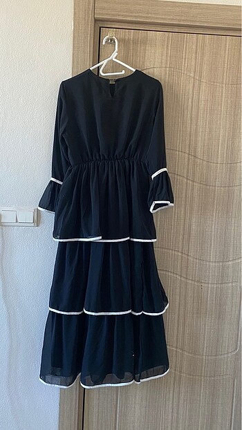 Kadın fırfırlı siyah elbise - Görsel 5