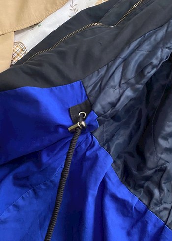 Uzun lacivert  Kadın Kürklü Kaban - Görsel 4