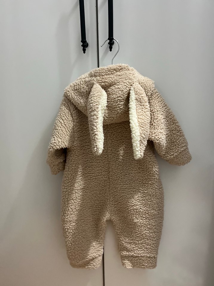 Kahverengi Peluş unisex Bebek Tulumu - Görsel 2