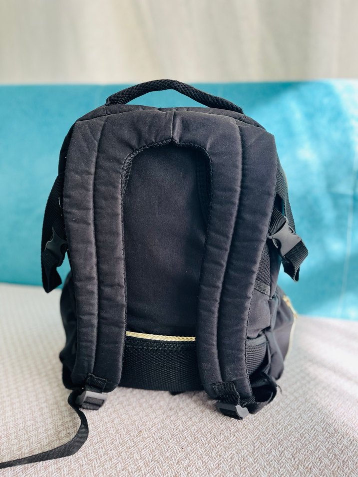 Siyah Fermuarlı anne-bebek bakım Sırt Çantası - Görsel 2