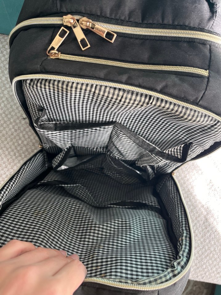 Siyah Fermuarlı anne-bebek bakım Sırt Çantası - Görsel 4