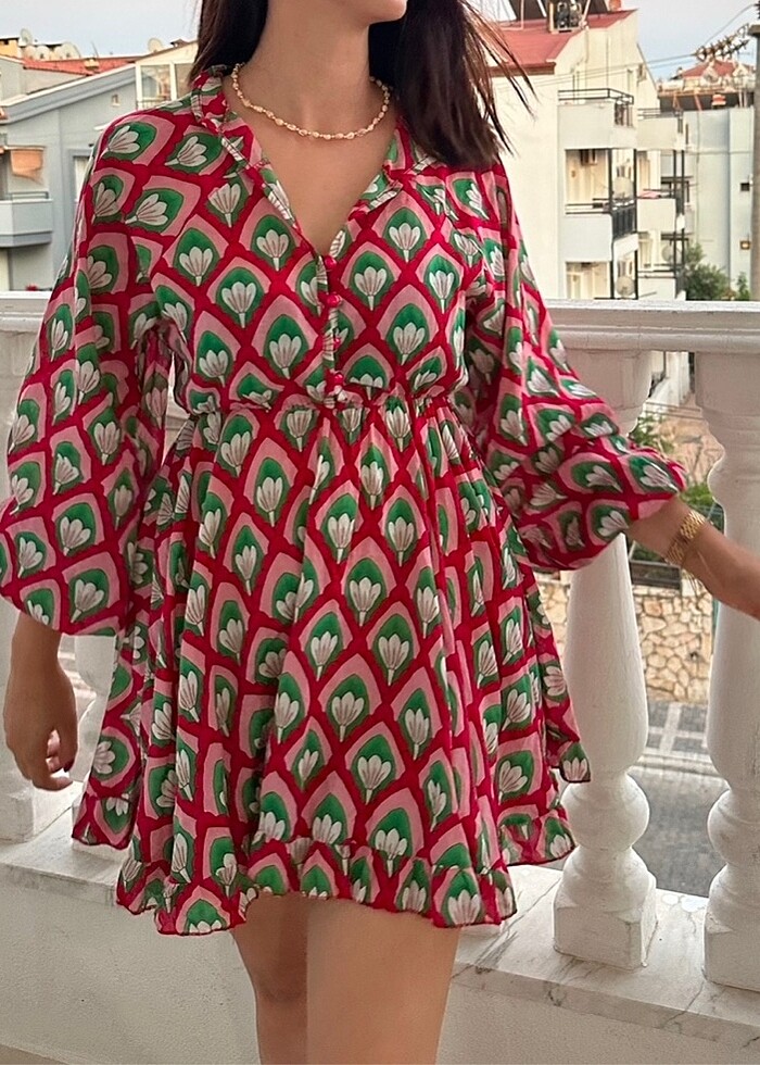 Trendyolmilla Desenli Plaj Elbisesi - Görsel 2