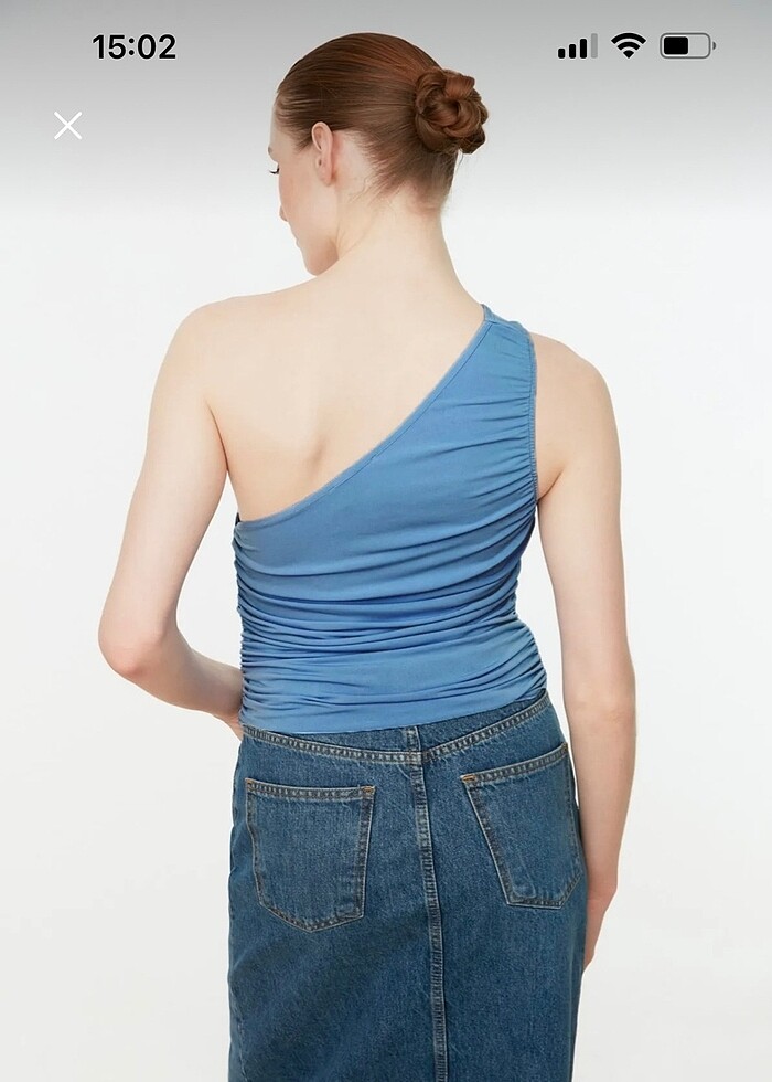 Büzgü Detaylı Tek Omuz Bluz - Görsel 2