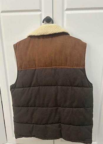 Zara Kahverengi Haki Kürklü Erkek Yelek - Görsel 2