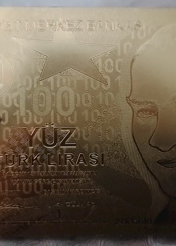 Koyu Altın Renkli Figürin 100 Lira - Görsel 3